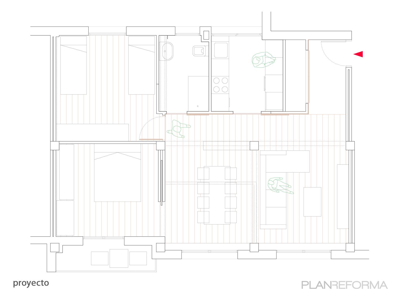 Dormitorio, Cocina, Salon Estilo contemporaneo Color blanco, bronce  diseñado por TAPERSTUDIO ARKITEKTURA S.L.P | Arquitecto | Copyright Taperstudio Arkitektura + Jon Ander Diez