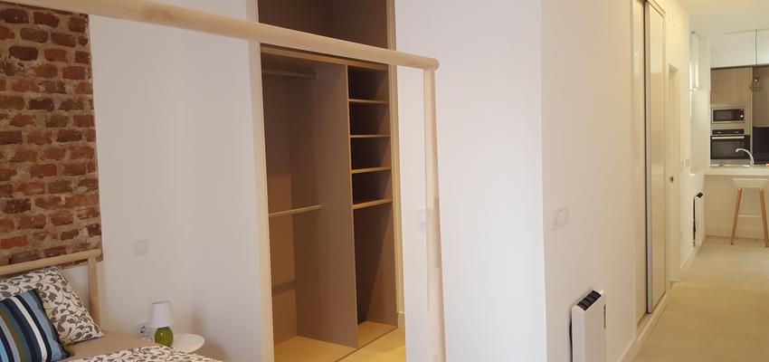 Dormitorio, Vestidor, Cocina Estilo contemporaneo Color azul, beige, negro  diseñado por estudio2interiorismo | Interiorista | Copyright estudio2interiorismo