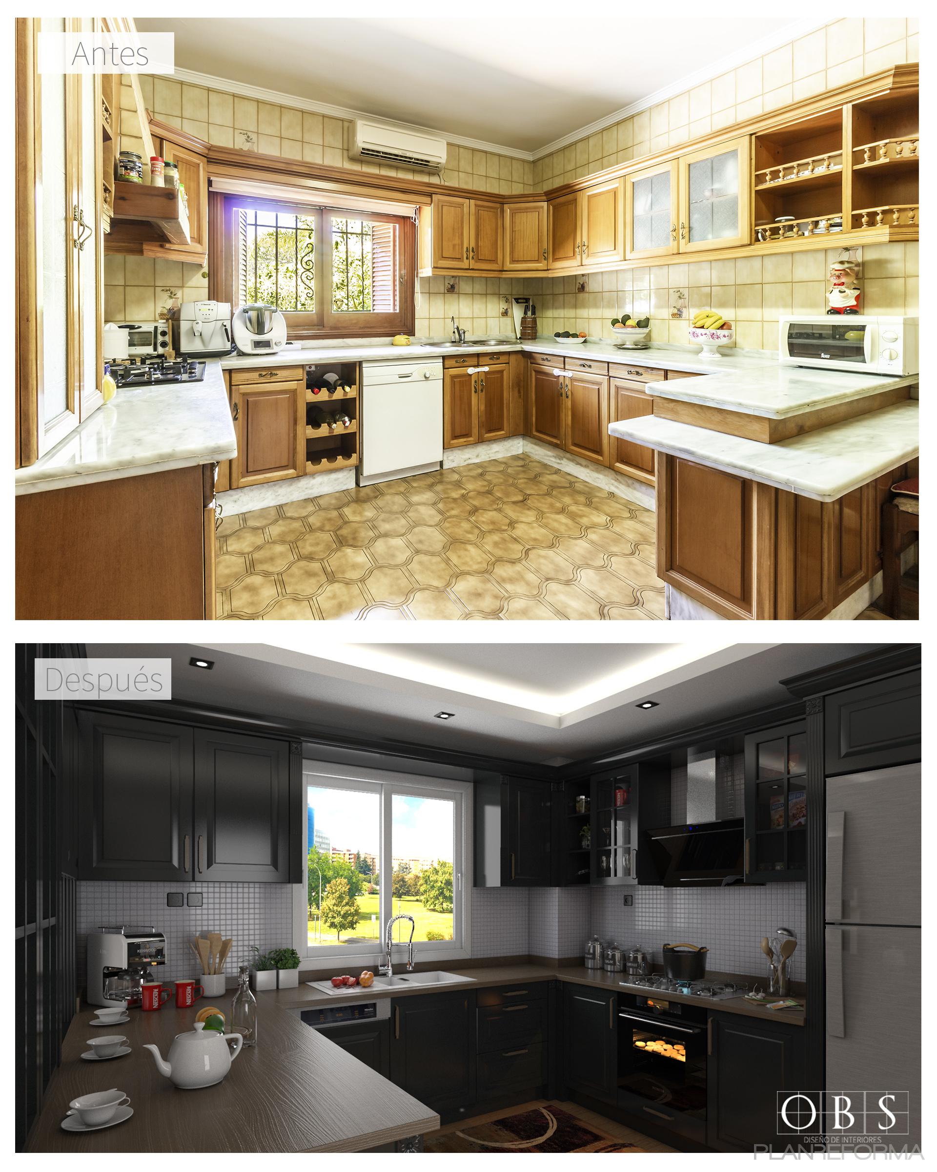 Cocina Estilo moderno Color marron, gris, gris  diseñado por Obrasa Diseño de interiorismo | Gremio | Copyright Obrasa