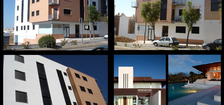 Exterior style moderno color marron, blanco  diseñado por JOSE M. JEREZ - ARQUITECTO | Arquitecto 