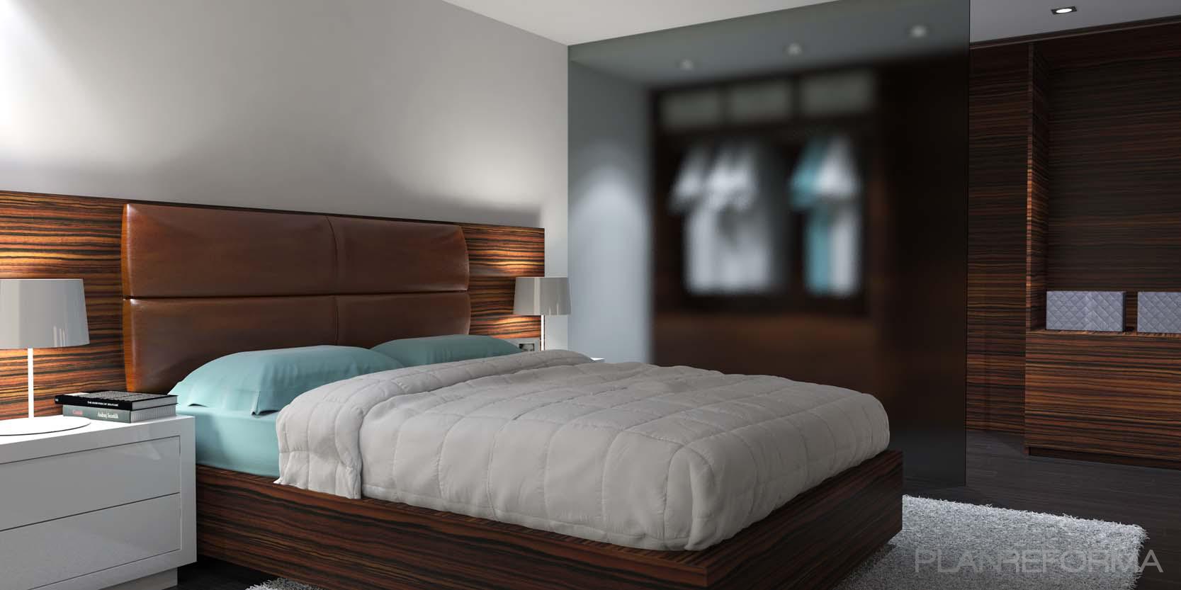 Dormitorio style contemporaneo color turquesa, marron, marron, beige, blanco  diseñado por dpvdisseny  | Interiorista | Copyright dpvdisseny