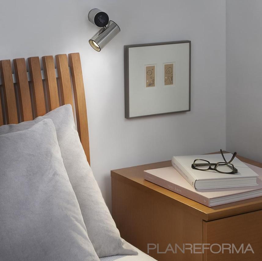 Dormitorio style moderno color marron, blanco, gris  diseñado por Milan Iluminación | Decorador | Copyright Milan Iluminación