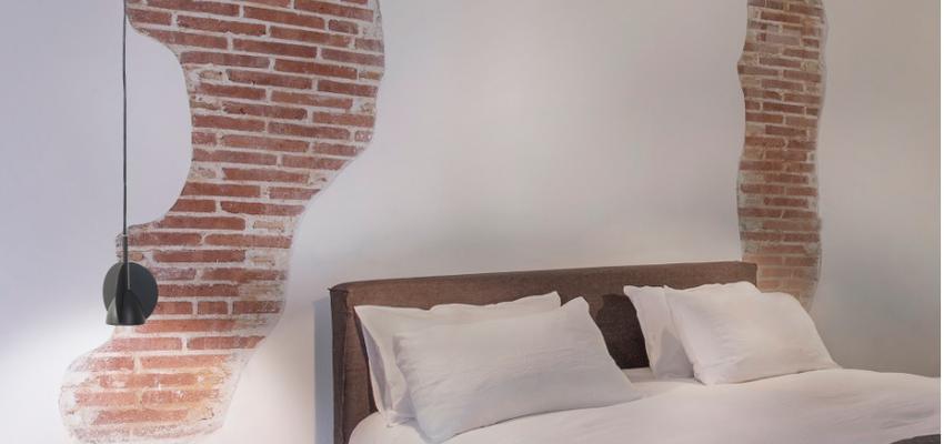 Dormitorio Estilo mediterraneo Color azul, blanco  diseñado por Milan Iluminación | Decorador | Copyright Milan iluminación