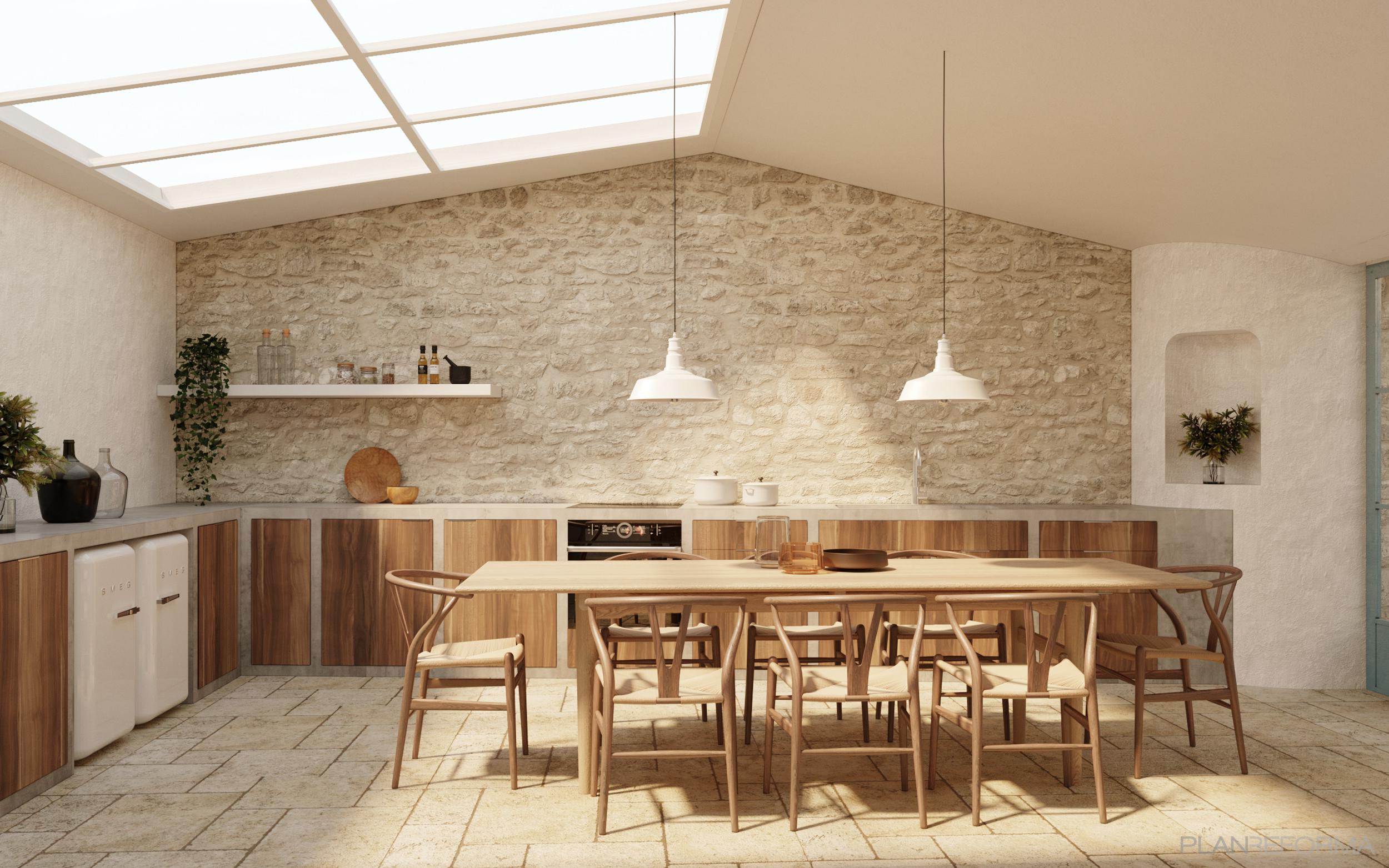 Cocina Estilo rustico Color beige, marron, beige  diseñado por Áurea Studio | Arquitecto | Copyright Áurea Studio