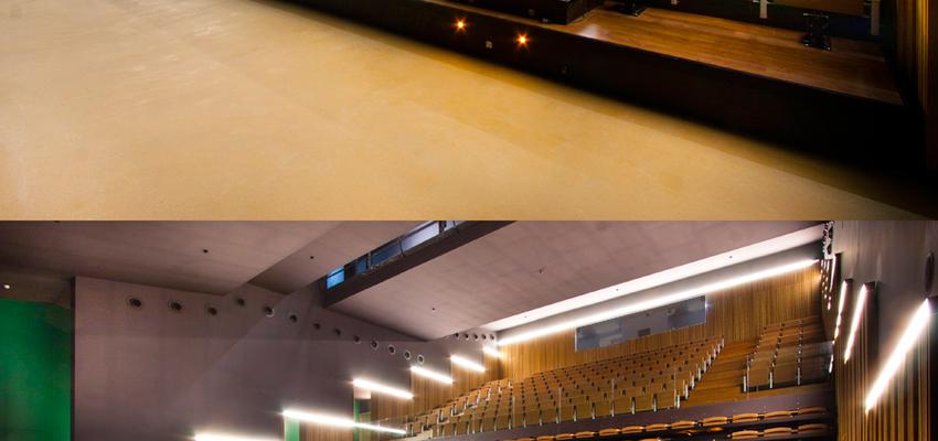 Sala de musica, Sala de conferencias Estilo contemporaneo Color marron, verde, blanco, gris, gris  diseñado por B01 arquitectes | Arquitecto 