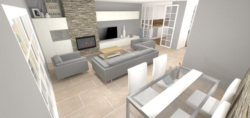 Sala de la TV Estilo moderno Color marron, blanco  diseñado por ViviendaSana | Reformista, constructor | Copyright ViviendaSana