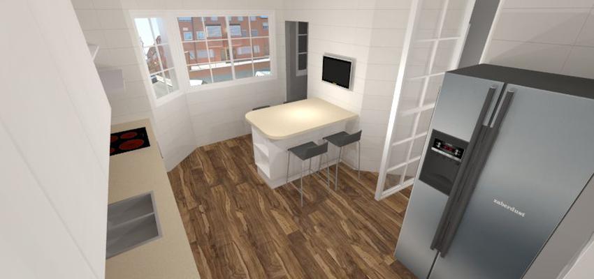 Cocina Estilo moderno Color marron, blanco, gris  diseñado por ViviendaSana | Reformista, constructor | Copyright ViviendaSana