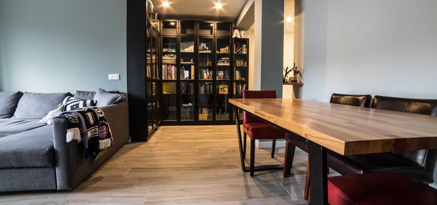 Comedor, Salon Estilo contemporaneo Color azul cielo, marron, negro  diseñado por ViviendaSana | Reformista, constructor | Copyright ViviendaSana