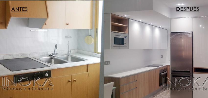 Cocina Estilo moderno Color marron, gris, gris  diseñado por Inoka Reformas e Interiorismo | Gremio | Copyright Inoka Reformas