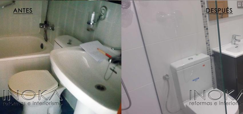 Baño Estilo moderno Color gris, plateado, bronce  diseñado por Inoka Reformas e Interiorismo | Gremio | Copyright Inoka Reformas