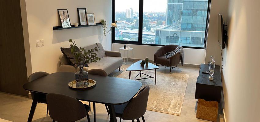 Dormitorio, Comedor, Cocina Estilo moderno Color gris  diseñado por Atlantico Arqs | Arquitecto | Copyright Decoracion de Interiores en Neuchatel, Polanco / Atlanticoarqs