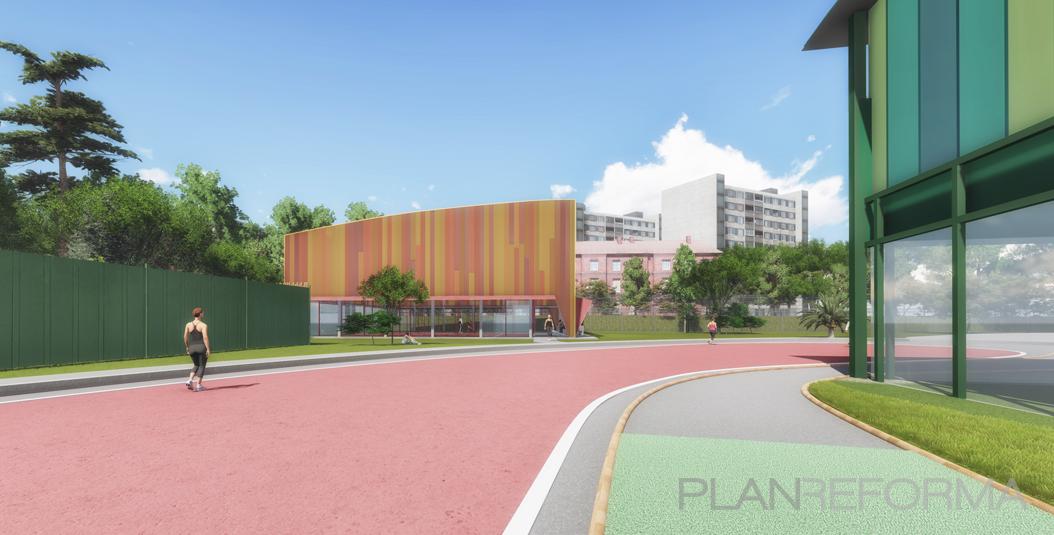 Exterior style contemporaneo color rosa, amarillo, verde, turquesa  diseñado por NACHO TELLADO | Arquitecto 