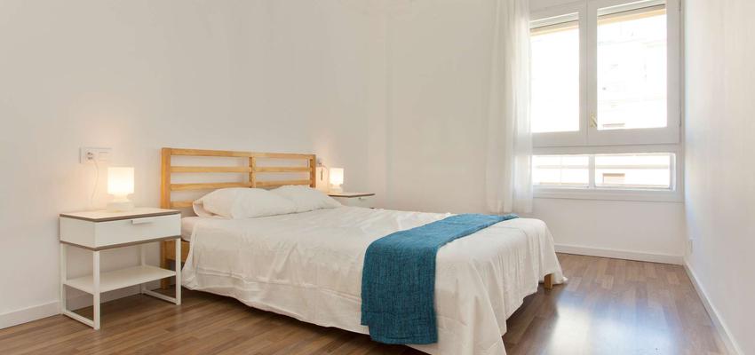 Dormitorio Estilo clasico Color azul, marron, blanco  diseñado por Masquepintura | Gremio | Copyright Mas que pintura