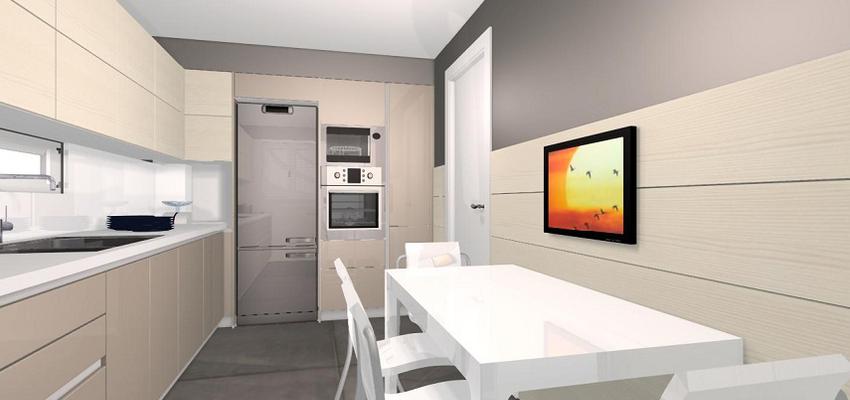 Comedor, Cocina style contemporaneo color beige, blanco, gris  diseñado por FUS-SIO | Arquitecto Técnico 