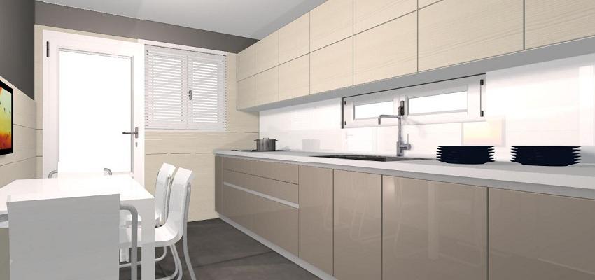Comedor, Cocina style contemporaneo color beige, blanco, gris  diseñado por FUS-SIO | Arquitecto Técnico 