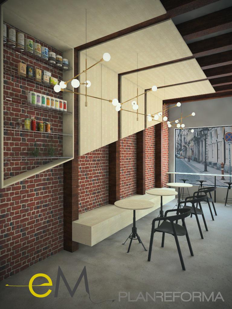 Restaurante, Cafeteria, Bar Estilo moderno Color rojo, amarillo, negro  diseñado por Maite Fernández | Interiorista 