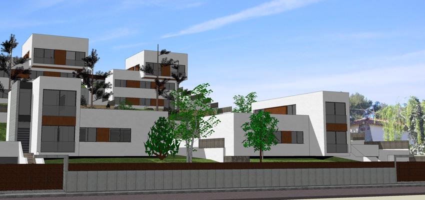 Exterior style moderno color blanco, gris, bronce  diseñado por ATIKO | Arquitecto | Copyright .