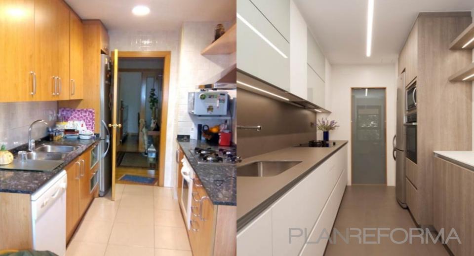 Cocina Estilo contemporaneo Color marron, beige, marron, blanco