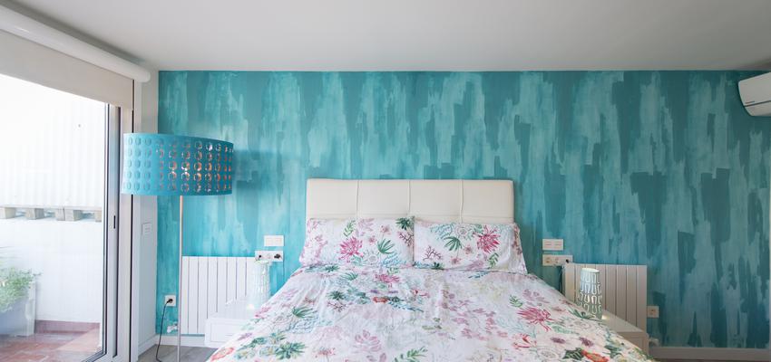 Dormitorio, Loft Estilo contemporaneo Color turquesa, azul, blanco  diseñado por Francesc Plazas Nebot | Arquitecto | Copyright F.P.Arquitectura
