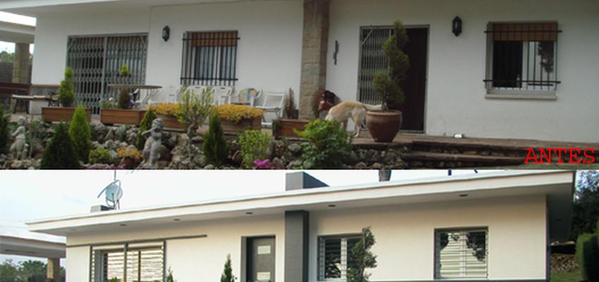 Exterior, Jardin Estilo moderno Color blanco, gris, negro  diseñado por Francesc Plazas Nebot | Arquitecto | Copyright F.P.Arquitectura