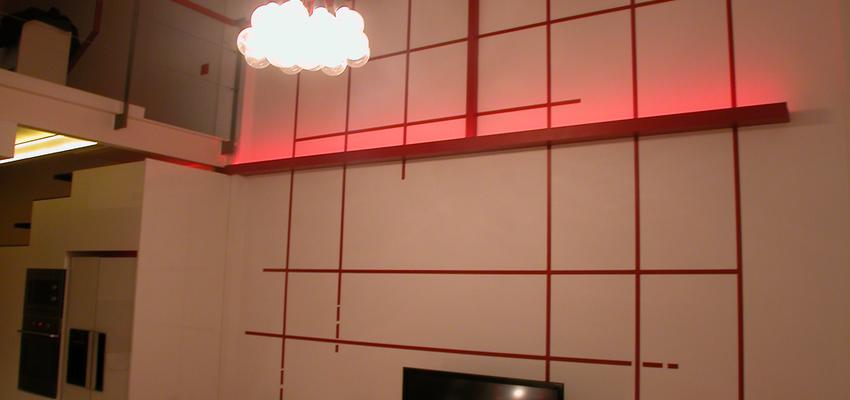Comedor, Salon, Loft Estilo moderno Color rojo, blanco, negro  diseñado por Francesc Plazas Nebot | Arquitecto | Copyright F.P.Arquitectura