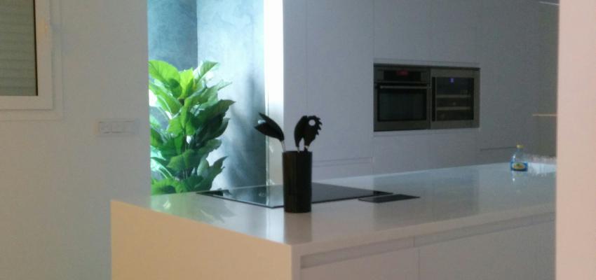 Cocina, Jardin, Loft Estilo moderno Color verde, blanco, negro  diseñado por NACHO TEJEDOR | Arquitecto 