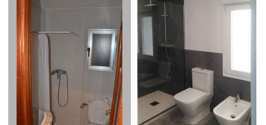 Baño Estilo moderno Color blanco, gris, negro  diseñado por Mirmen Arquitectura - Interiorismo - Reformas | Gremio | Copyright Propiedad