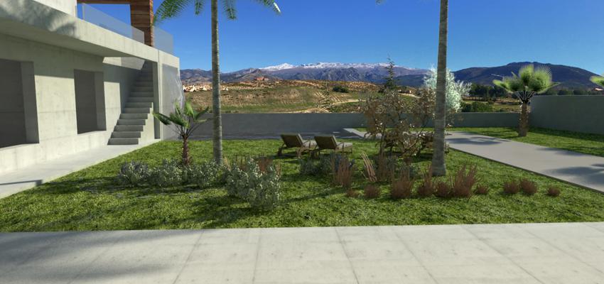 Terraza, Exterior, Jardin Estilo moderno Color verde, marron, gris  diseñado por Arquiox Idea | Arquitecto 