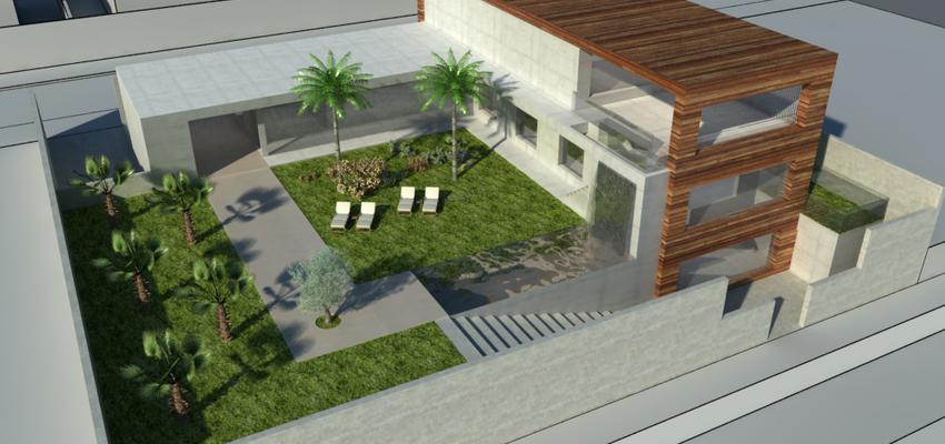 Piscina, Exterior, Jardin Estilo moderno Color verde, marron, gris  diseñado por Arquiox Idea | Arquitecto 