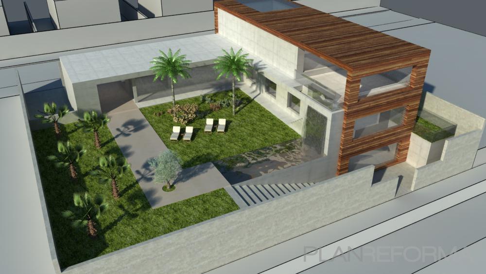 Piscina, Exterior, Jardin Estilo moderno Color verde, marron, gris  diseñado por Arquiox Idea | Arquitecto 