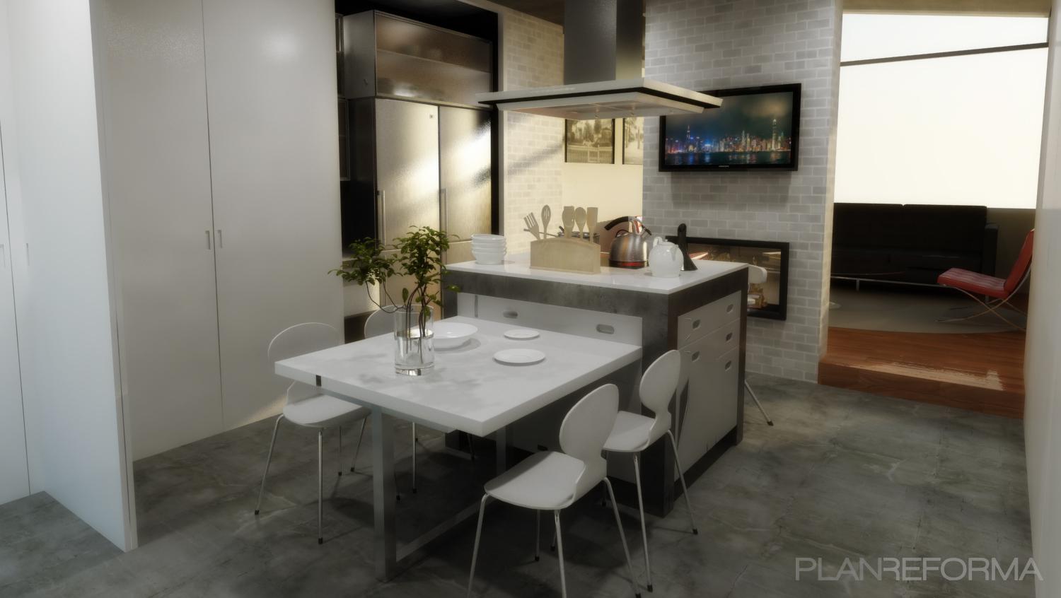 Comedor, Cocina Estilo vanguardista Color gris, gris, bronce  diseñado por Arquiox Idea | Arquitecto 