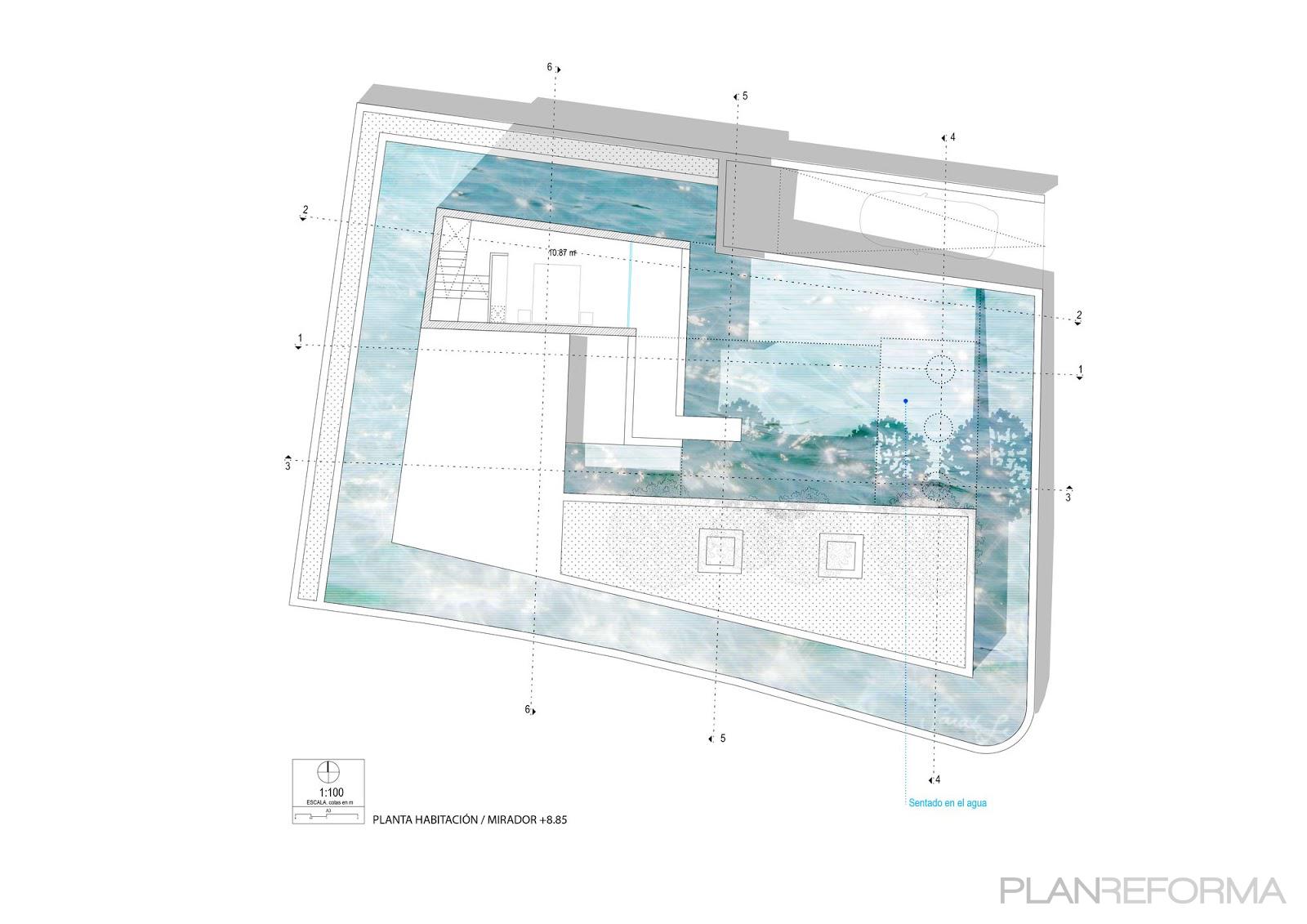 style moderno color turquesa, azul cielo, blanco, gris, negro  diseñado por SERRANO + BAQUERO | Arquitecto 