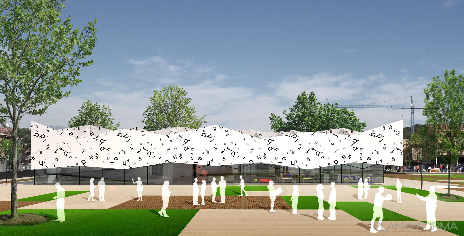Exterior, Niños, Cafeteria style moderno color verde, blanco, negro  diseñado por 08023 Architects | Arquitecto 