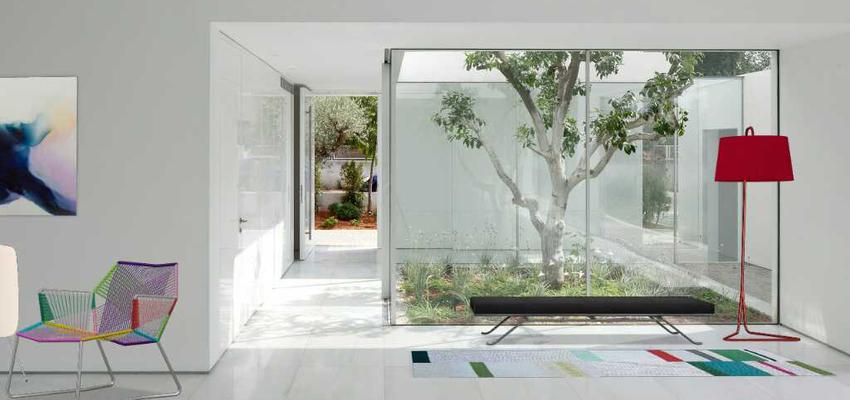 Salon, Jardin Estilo moderno Color verde, blanco  diseñado por Paula Blanc | Interiorista | Copyright Blanc Interiores