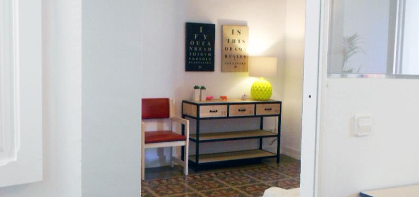 Estudio Estilo eclectico Color rosa, azul oscuro, beige  diseñado por Paula Blanc | Interiorista | Copyright Blanc Interiores