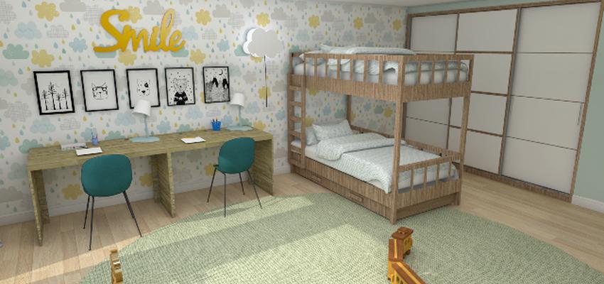 Dormitorio, Niños Estilo moderno Color amarillo, verde, turquesa  diseñado por Estudio Lota | Interiorista | Copyright Estudio Lota