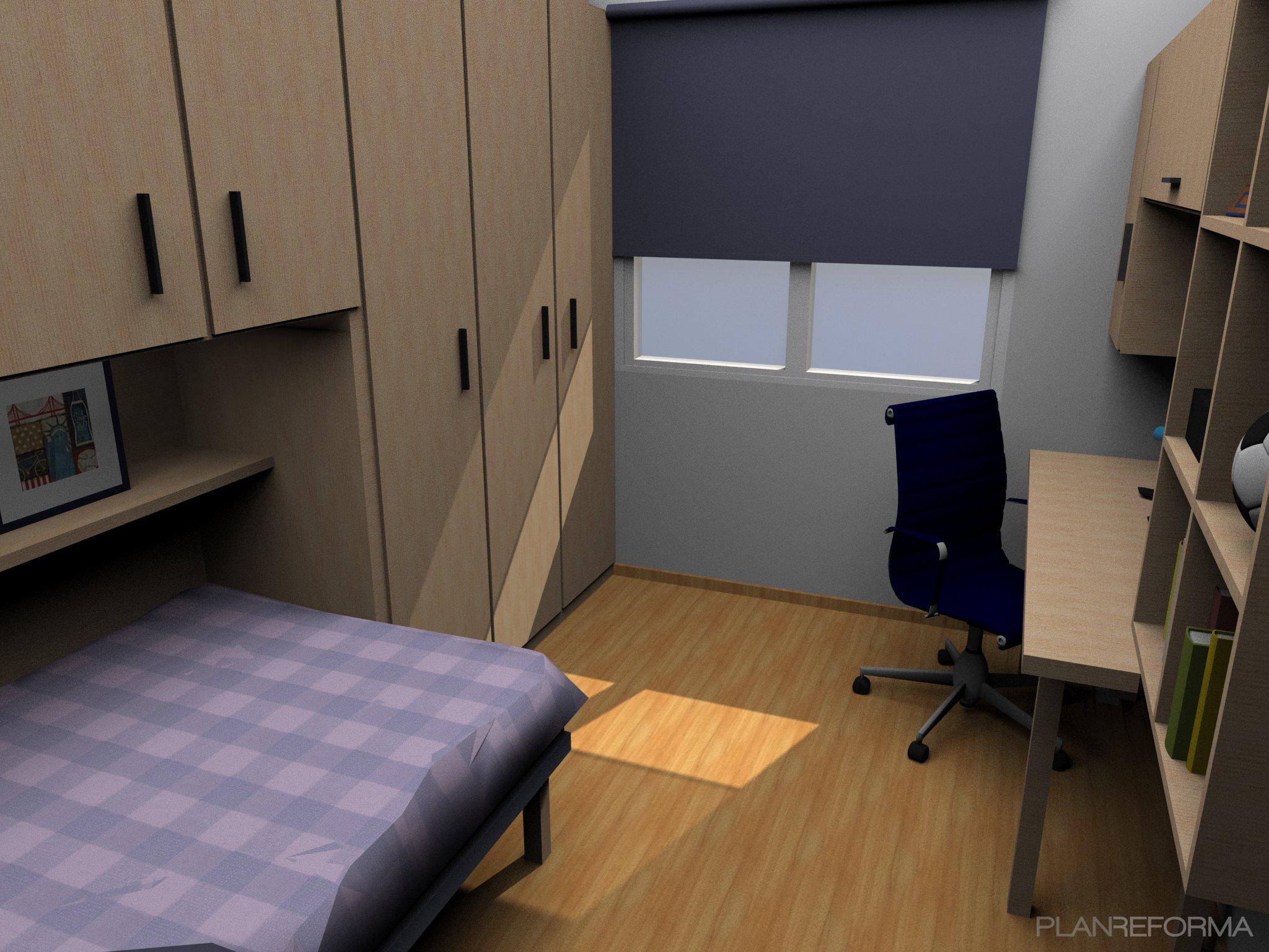 Dormitorio Estilo moderno Color azul  diseñado por Ainhoa Pagola | Arquitecto Técnico | Copyright Habitación infantil A-01