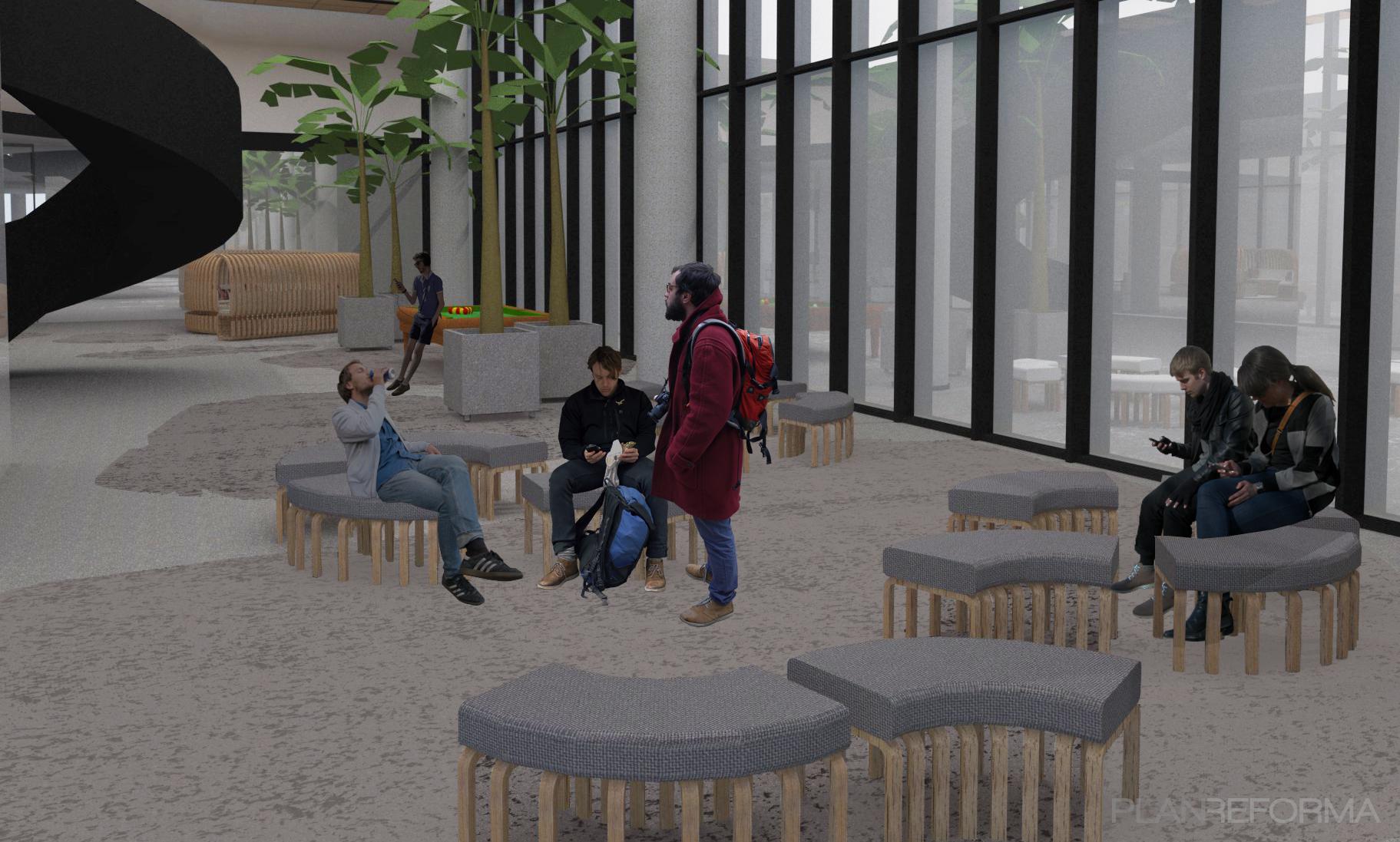 Recibidor Estilo moderno Color beige  diseñado por Ainhoa Pagola | Arquitecto Técnico | Copyright Biblioteca Orona PF-01