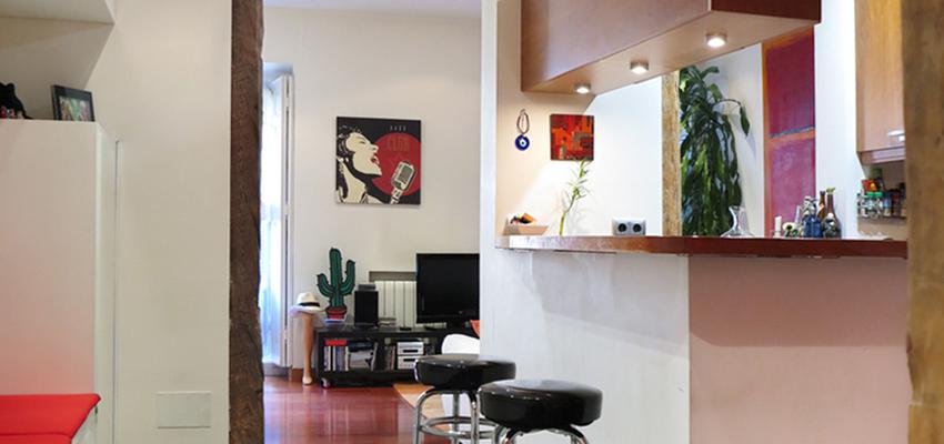 Comedor, Cocina, Salon style contemporaneo color rojo, marron, blanco, gris  diseñado por I&D arquitectos | Arquitecto | Copyright © I&D arquitectos