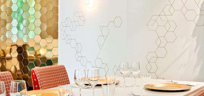 Comedor Estilo contemporaneo Color amarillo  diseñado por Lab & Deco | Gremio | Copyright Casa_Decor_2016_comedor_pintura_decorativa