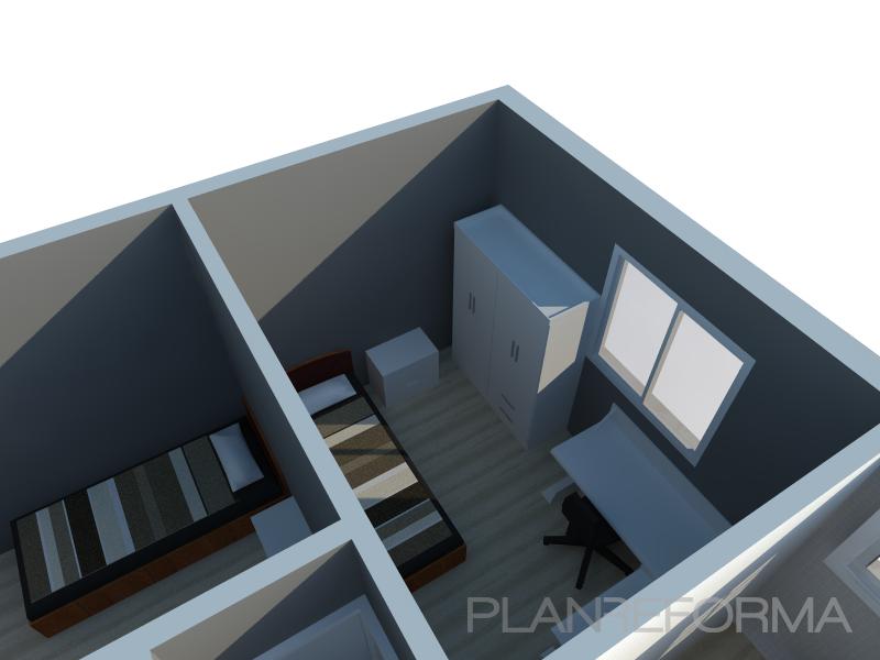 Dormitorio style contemporaneo color blanco, gris  diseñado por DISEDAR | Arquitecto Técnico | Copyright SI