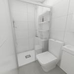 Baño Estilo moderno Color blanco, gris