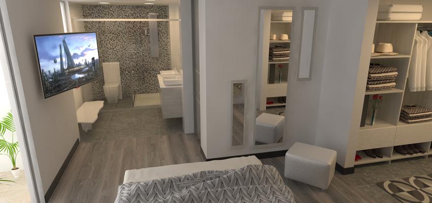 Dormitorio Estilo contemporaneo Color beige, blanco, gris  diseñado por Rysibcn SL | Gremio 