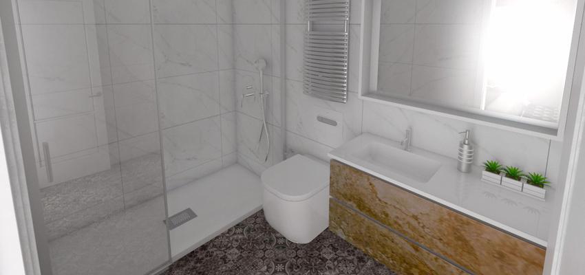 Baño Estilo moderno Color beige, blanco, gris  diseñado por Rysibcn SL | Gremio 