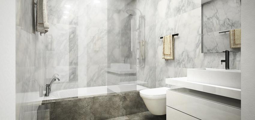 Baño Estilo moderno Color beige, blanco, gris  diseñado por Rysibcn SL | Gremio 