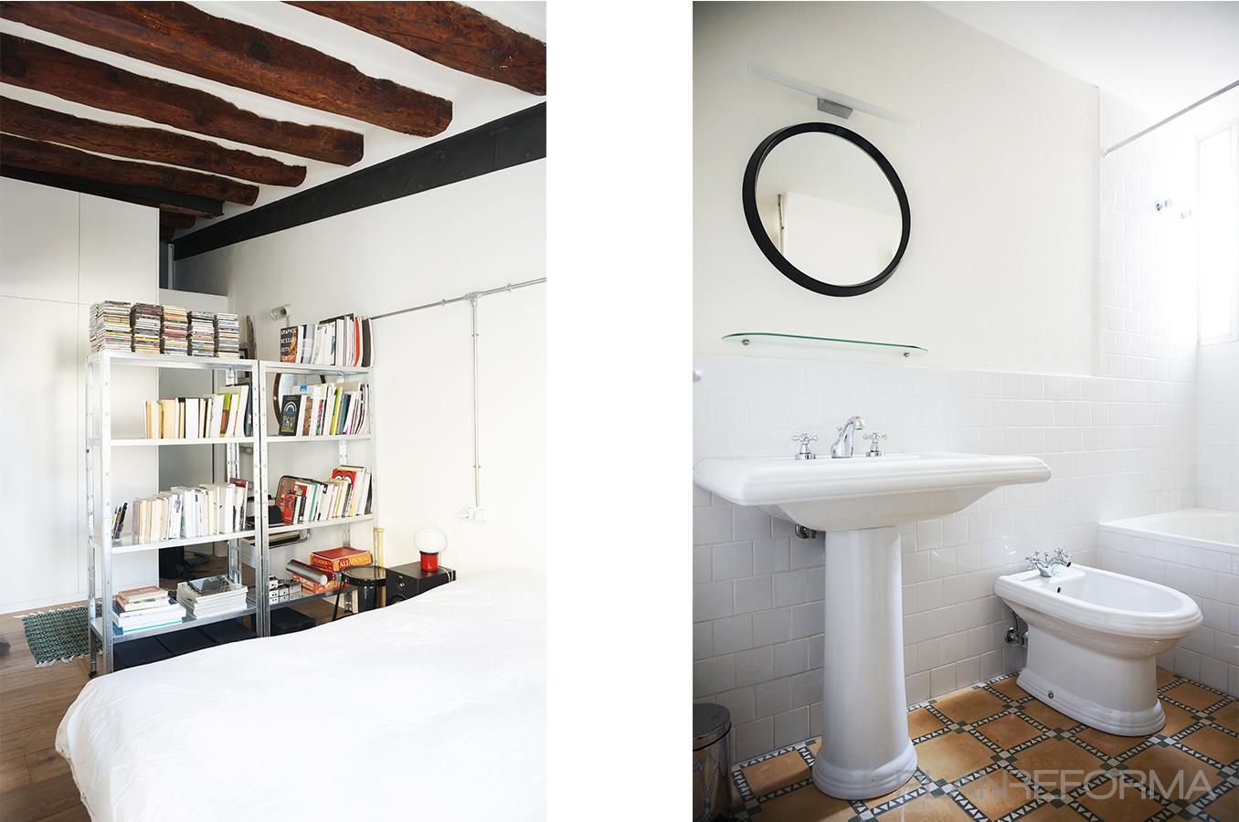 Baño, Dormitorio Estilo contemporaneo Color marron, blanco, negro  diseñado por mcd/studio | Arquitecto | Copyright soy propietario de la imagen