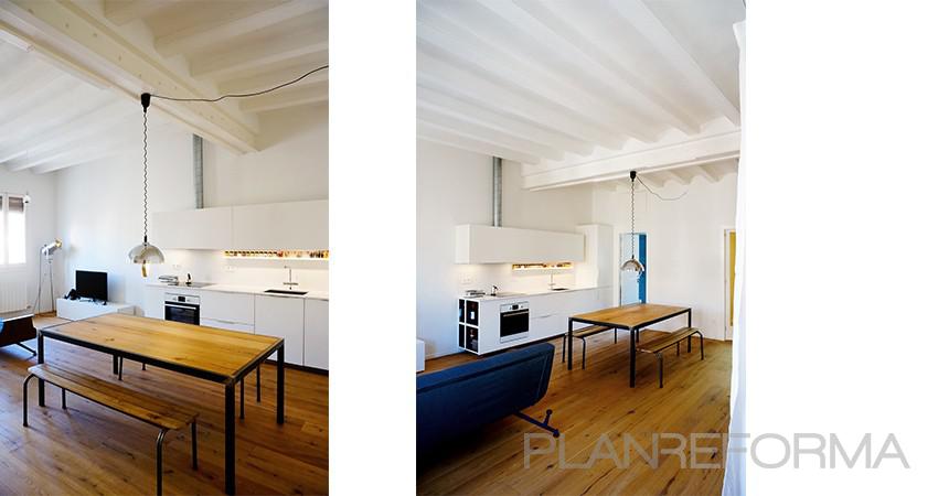 Cocina, Salon Estilo moderno Color marron, blanco, negro  diseñado por mcd/studio | Arquitecto | Copyright soy propietario de la imagen
