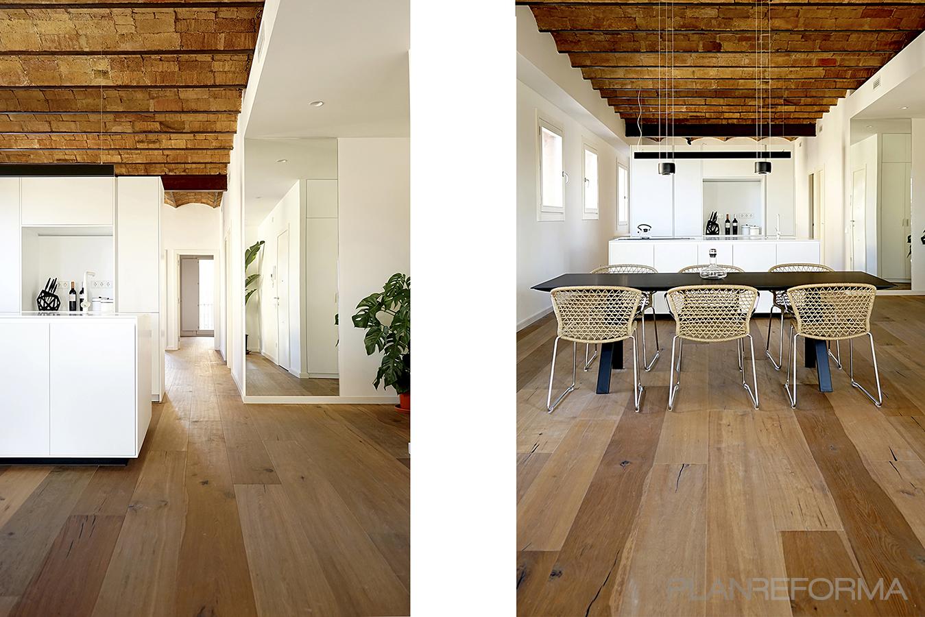 Pasillo, Cocina Estilo moderno Color marron, blanco, gris  diseñado por mcd/studio | Arquitecto | Copyright si