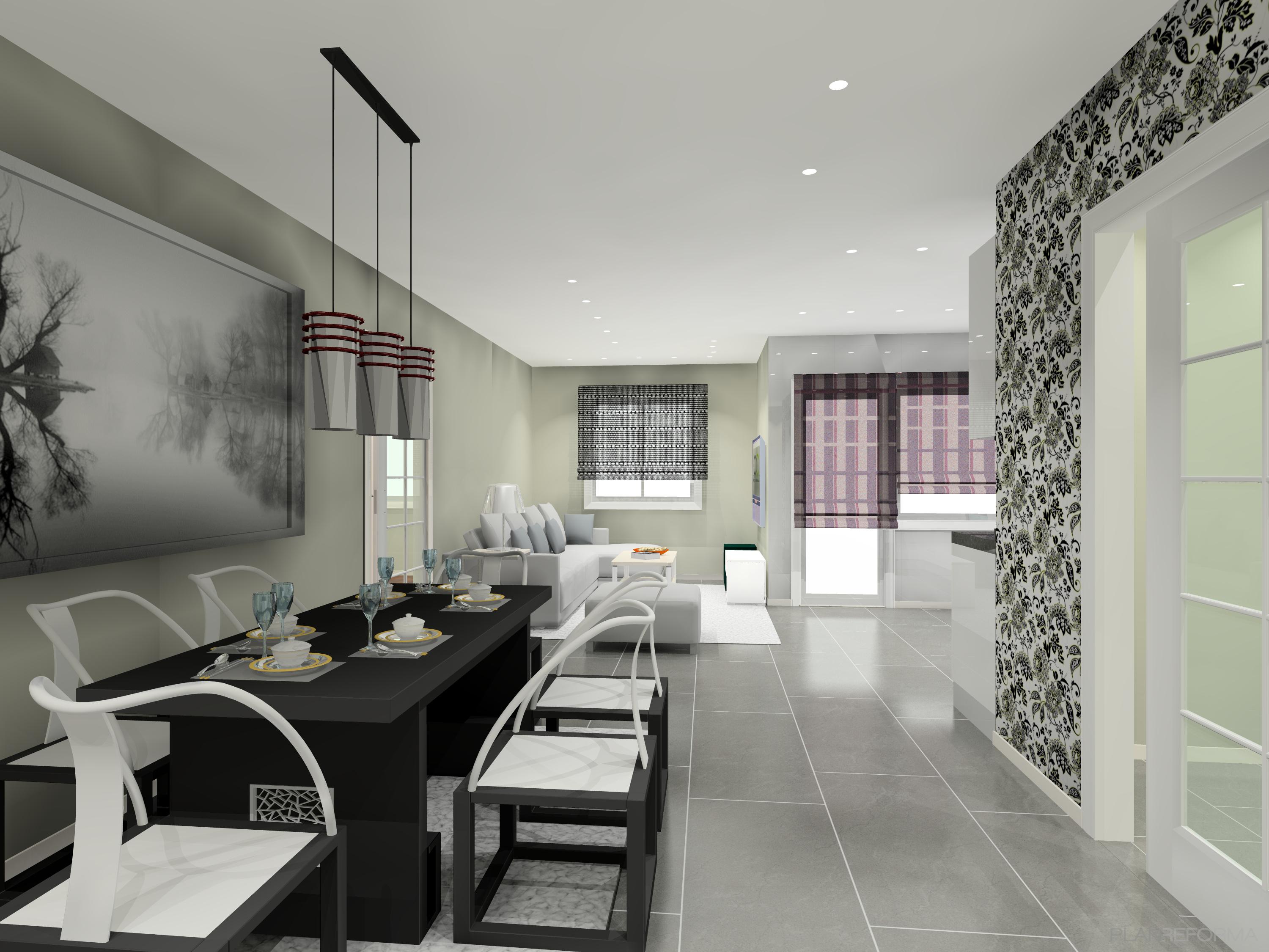 Loft Estilo tradicional Color beige, blanco, gris, gris, negro  diseñado por REFORMAS BARCELONA JRM | Gremio 