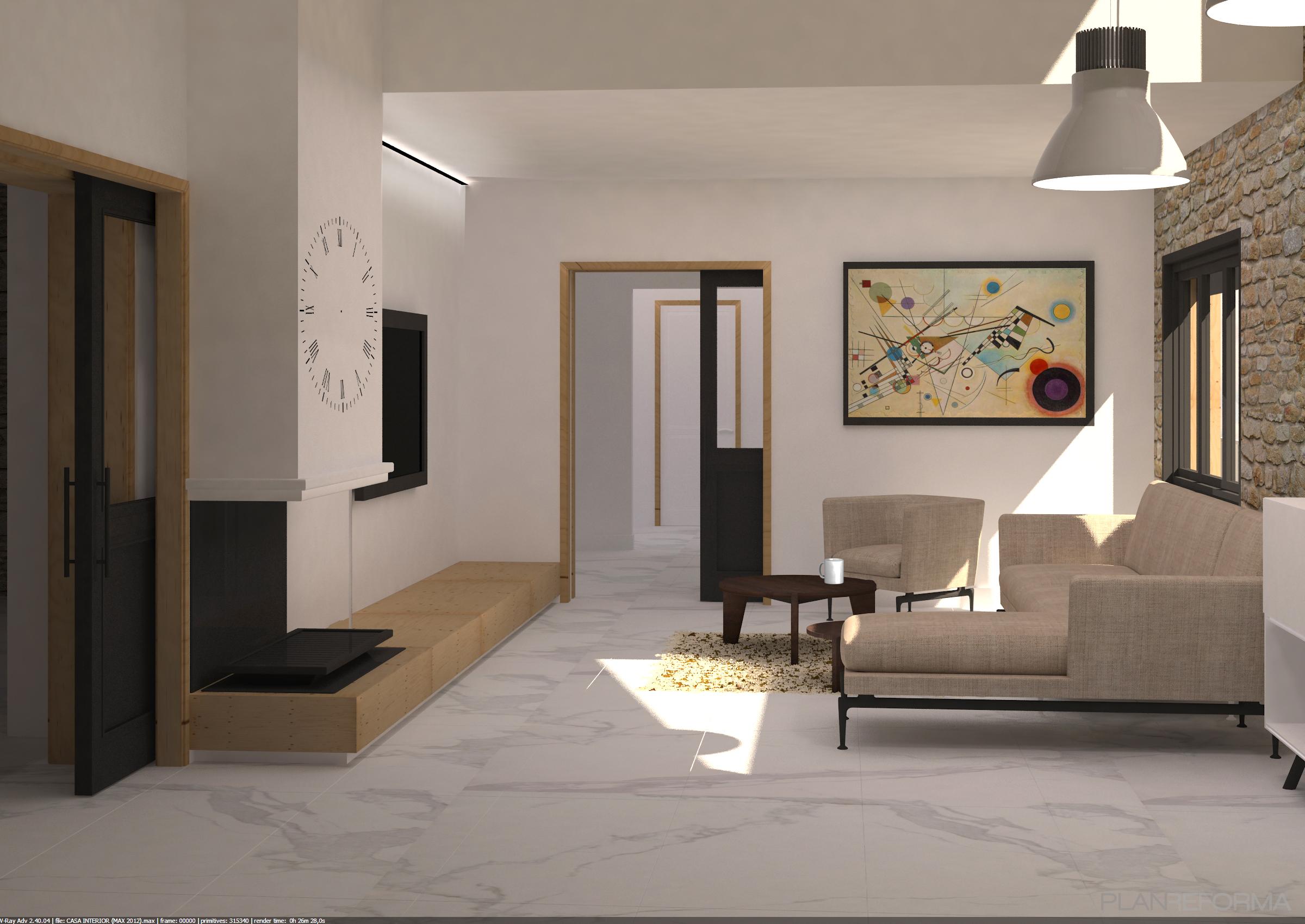 Sala de la TV, Salon style moderno color ocre  diseñado por sandrabt.com | Interiorista | Copyright Si
